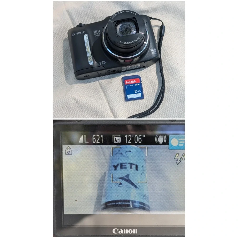 Canon PowerShot SX160 IS 16.0MP Digital Camera Black 16x Zoom HD Video Bundle